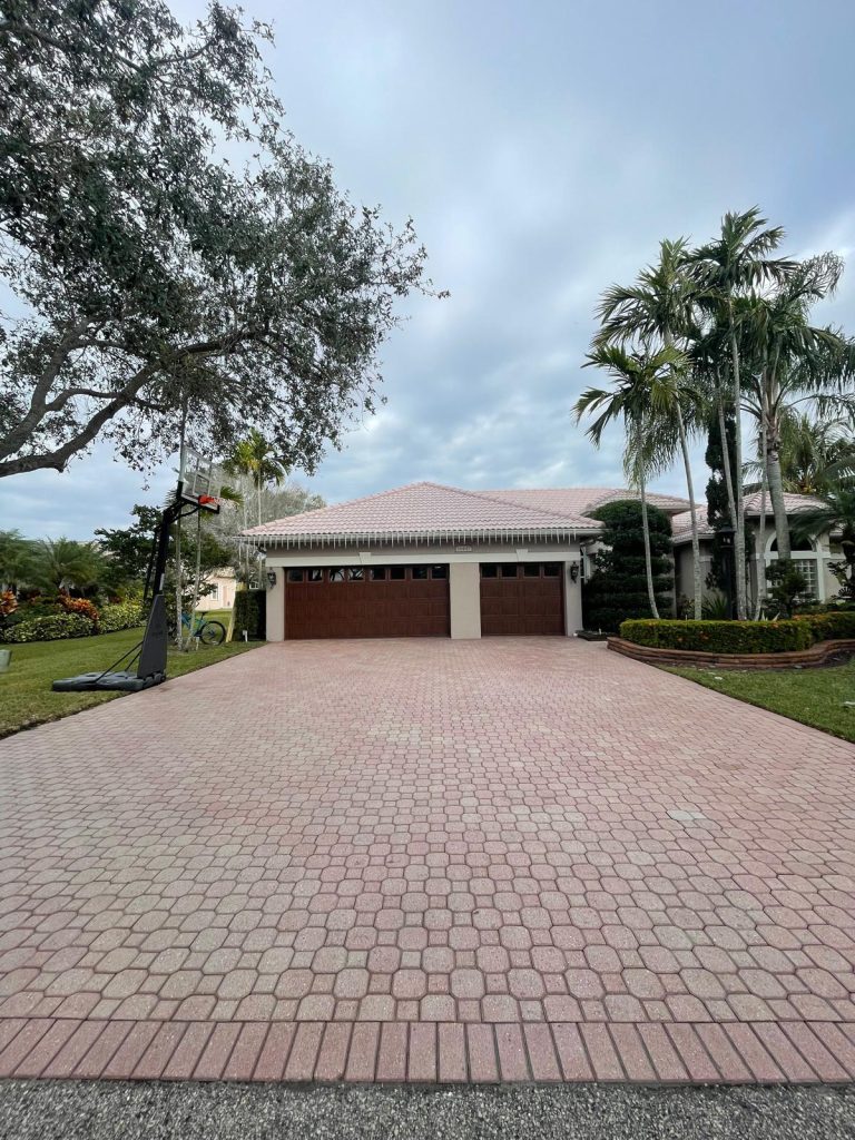 Driveway pressure cleaning