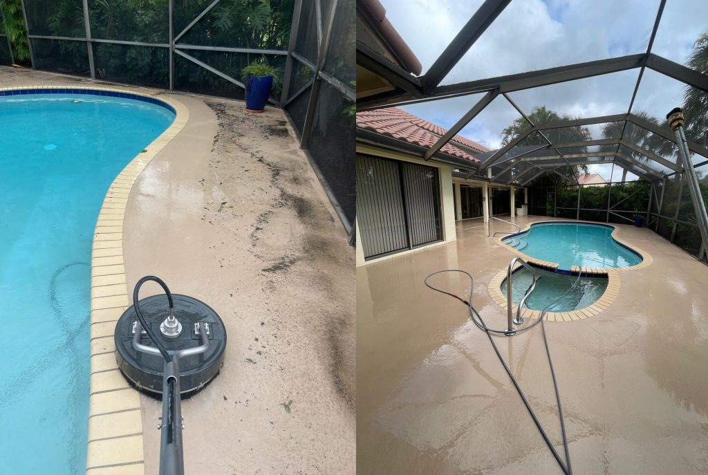 PRESSURE CLEANING POOL DECK FLORIDA